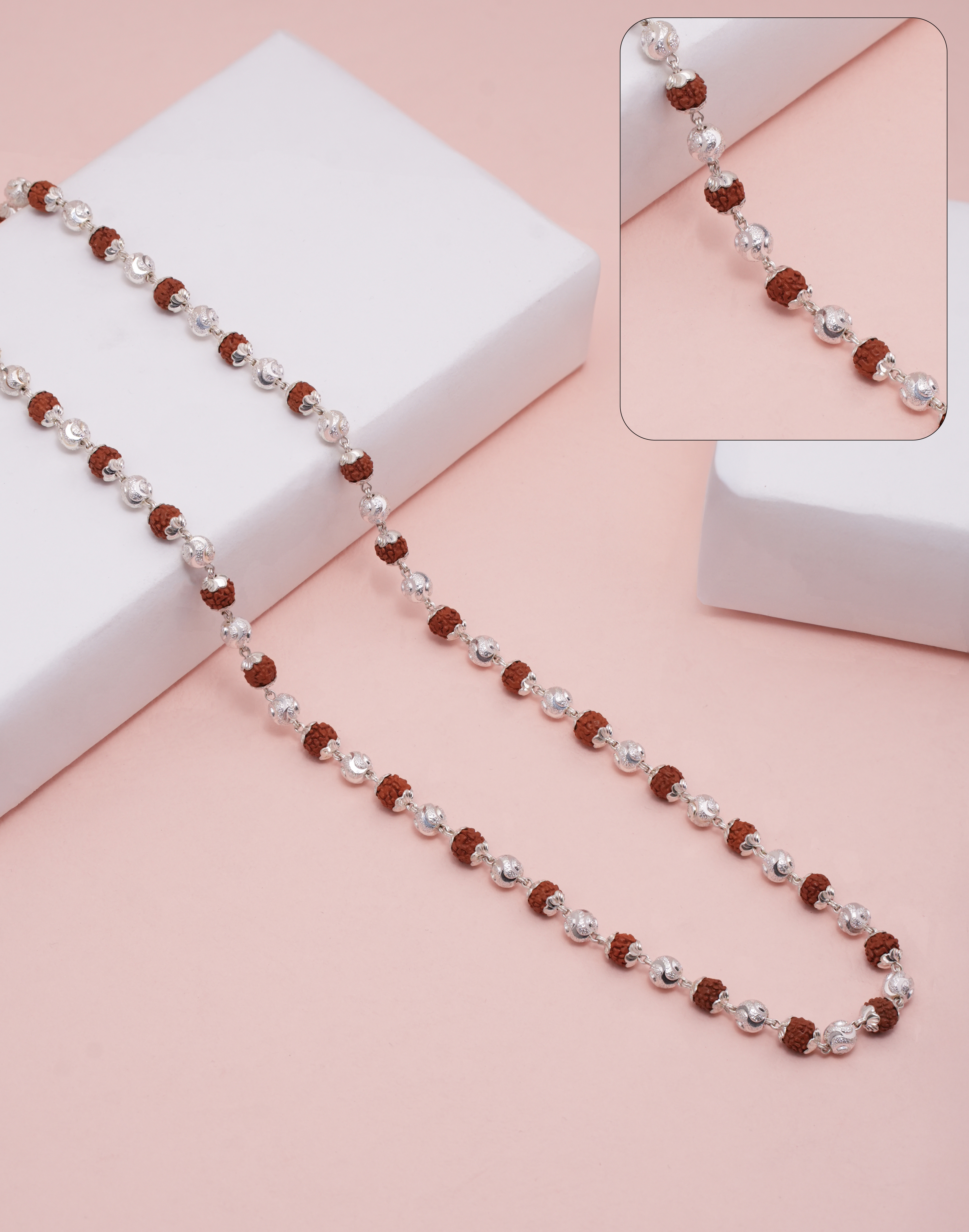 RUDRAKSH SILVER ADIYOGI MALA 925