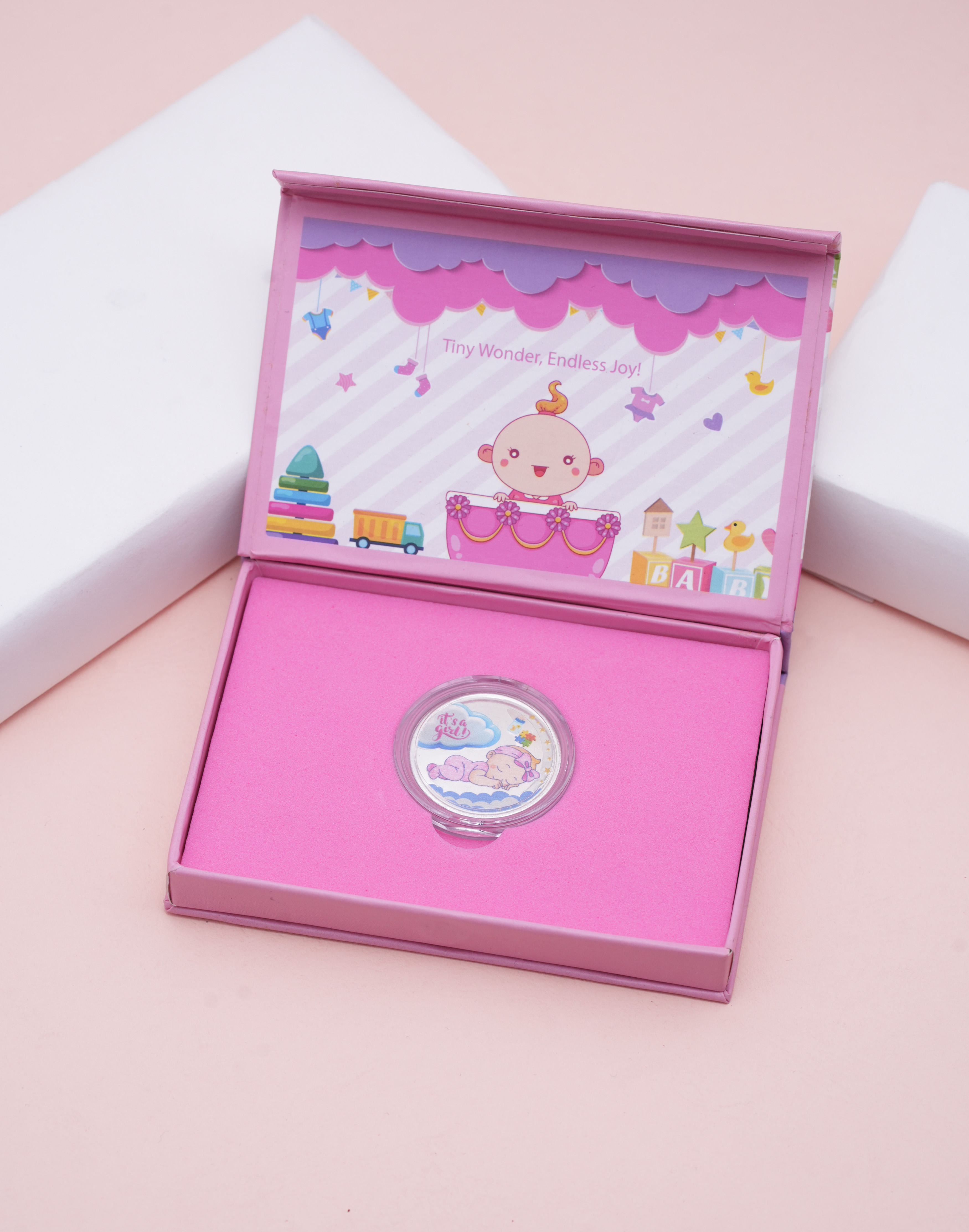 Baby Girl Blessings Silver Coin Gift Box