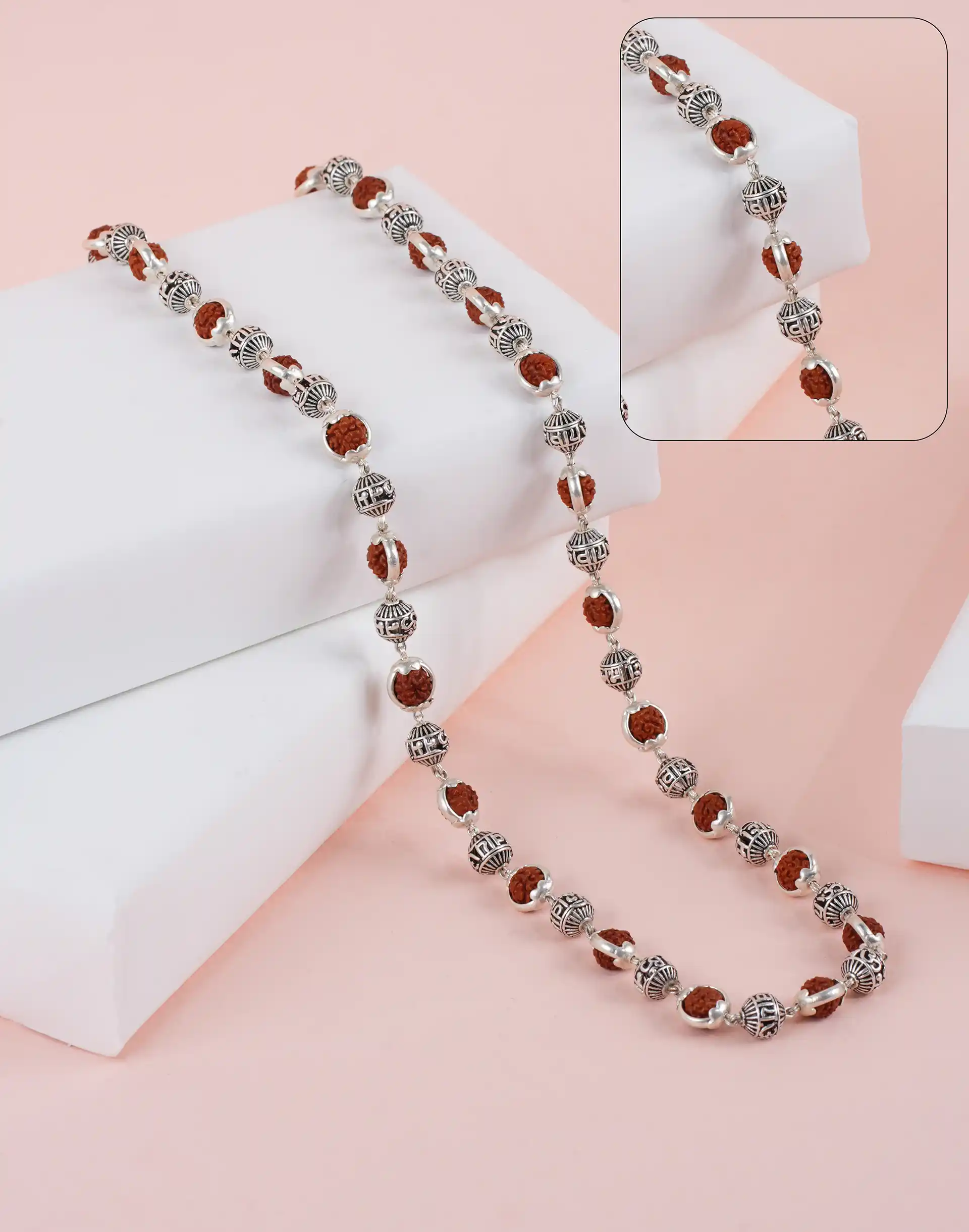 RUDRAKSH SILVER SHIVTATVA MALA 925