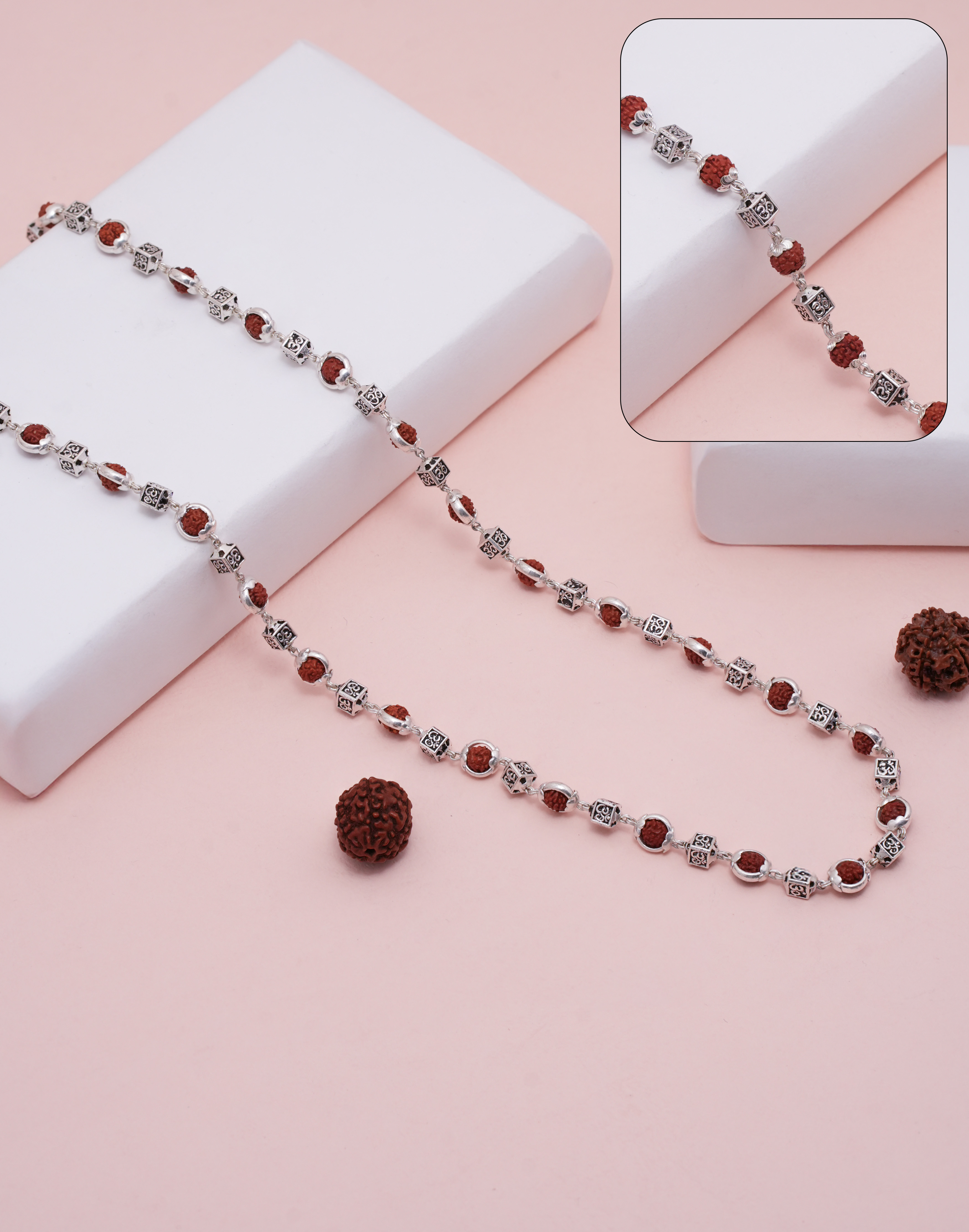 RUDRAKSH SILVER OMNIDHI MALA 925
