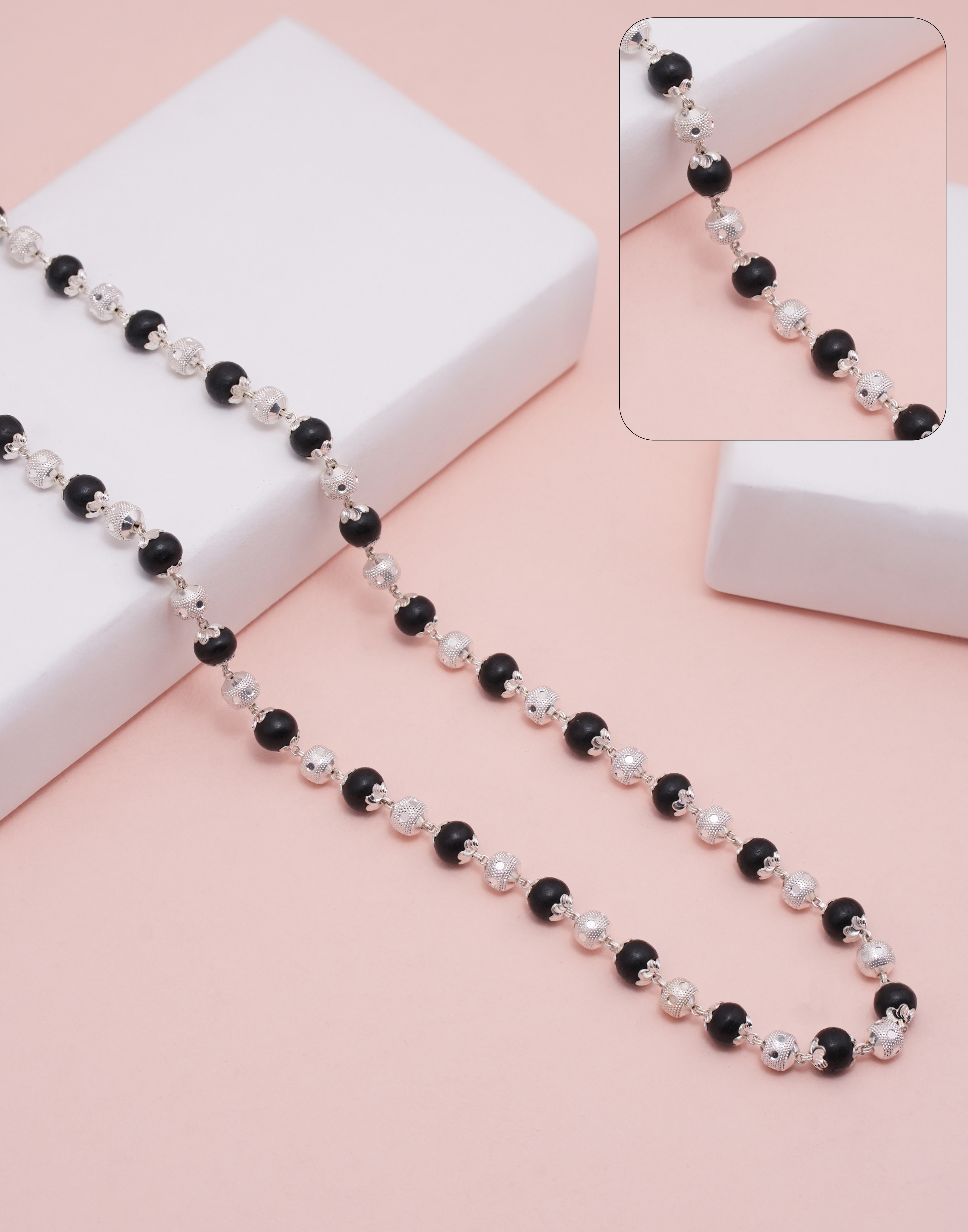 KARUNGALI FANCY MALA 925 CNC (8-9 MM)