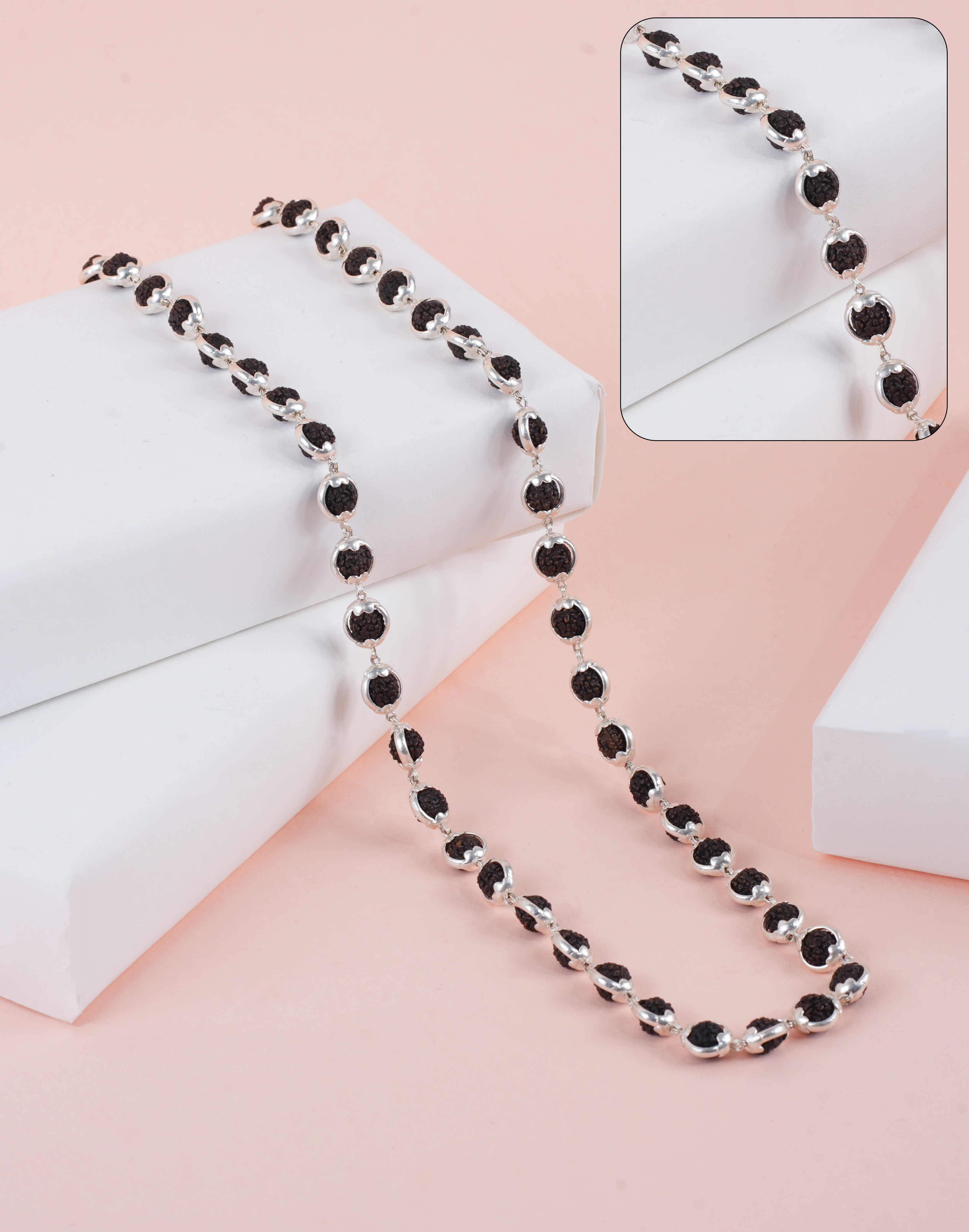 RUDRAKSH SILVER DHARMARATNA MALA 925