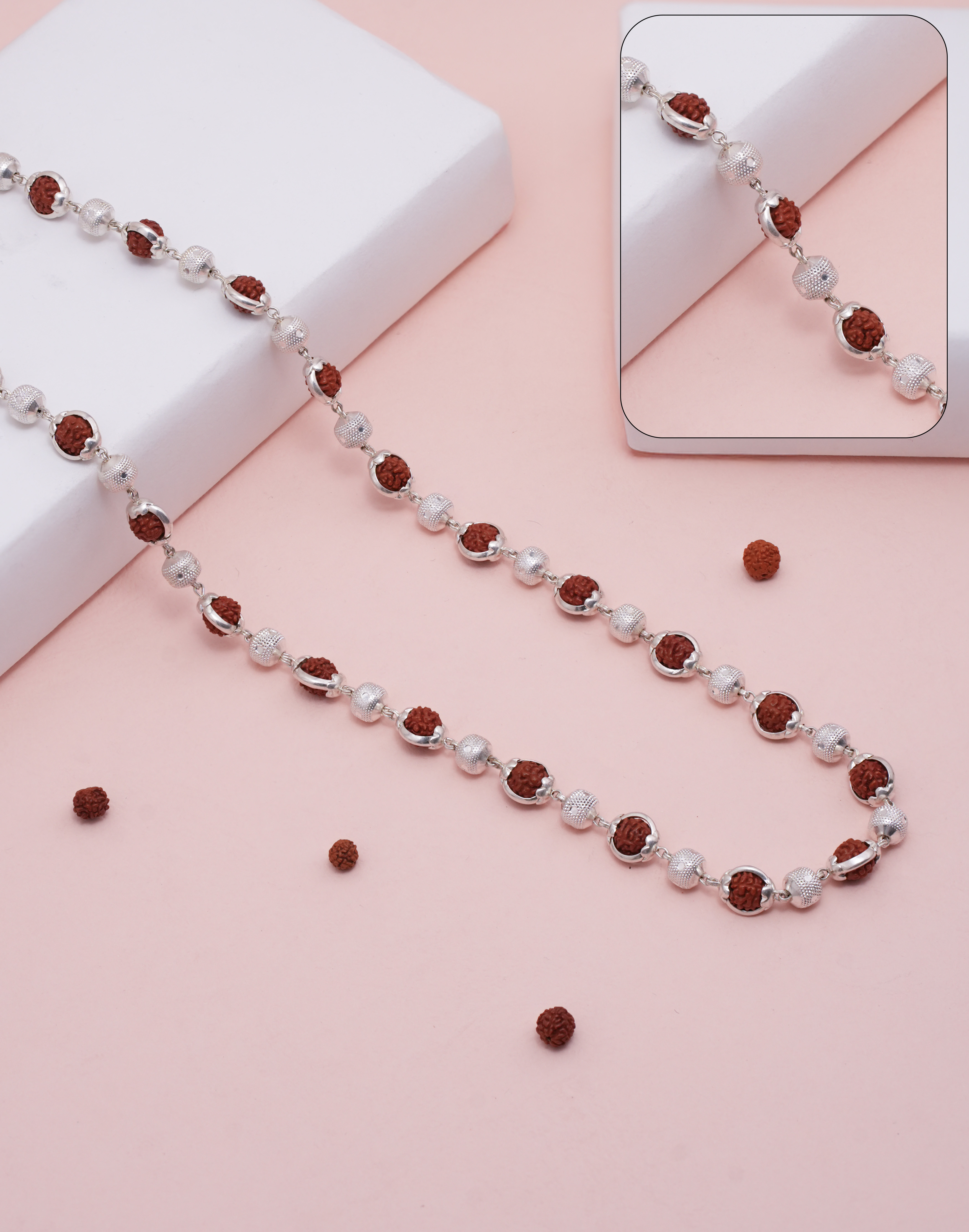 RUDRAKSH SILVER RUDRADHARA MALA 925