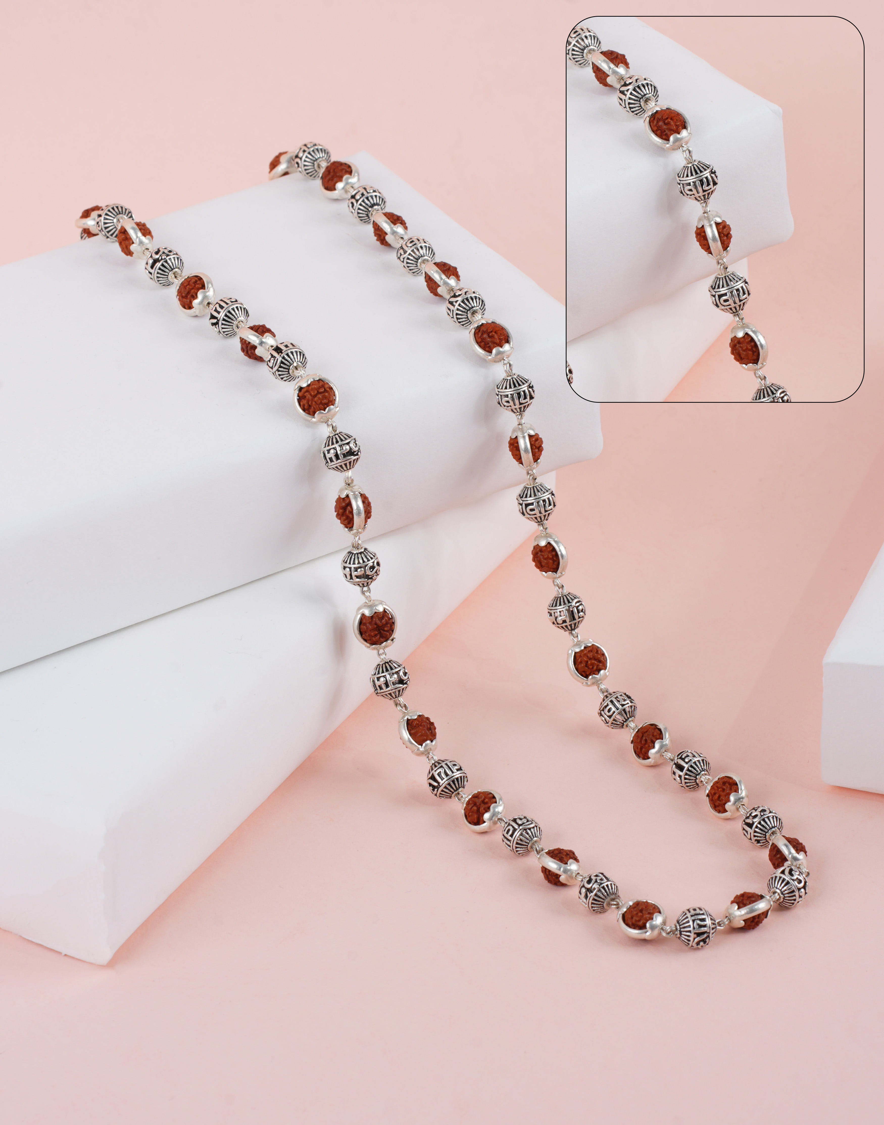 RUDRAKSH SILVER SHIVTATVA MALA 925