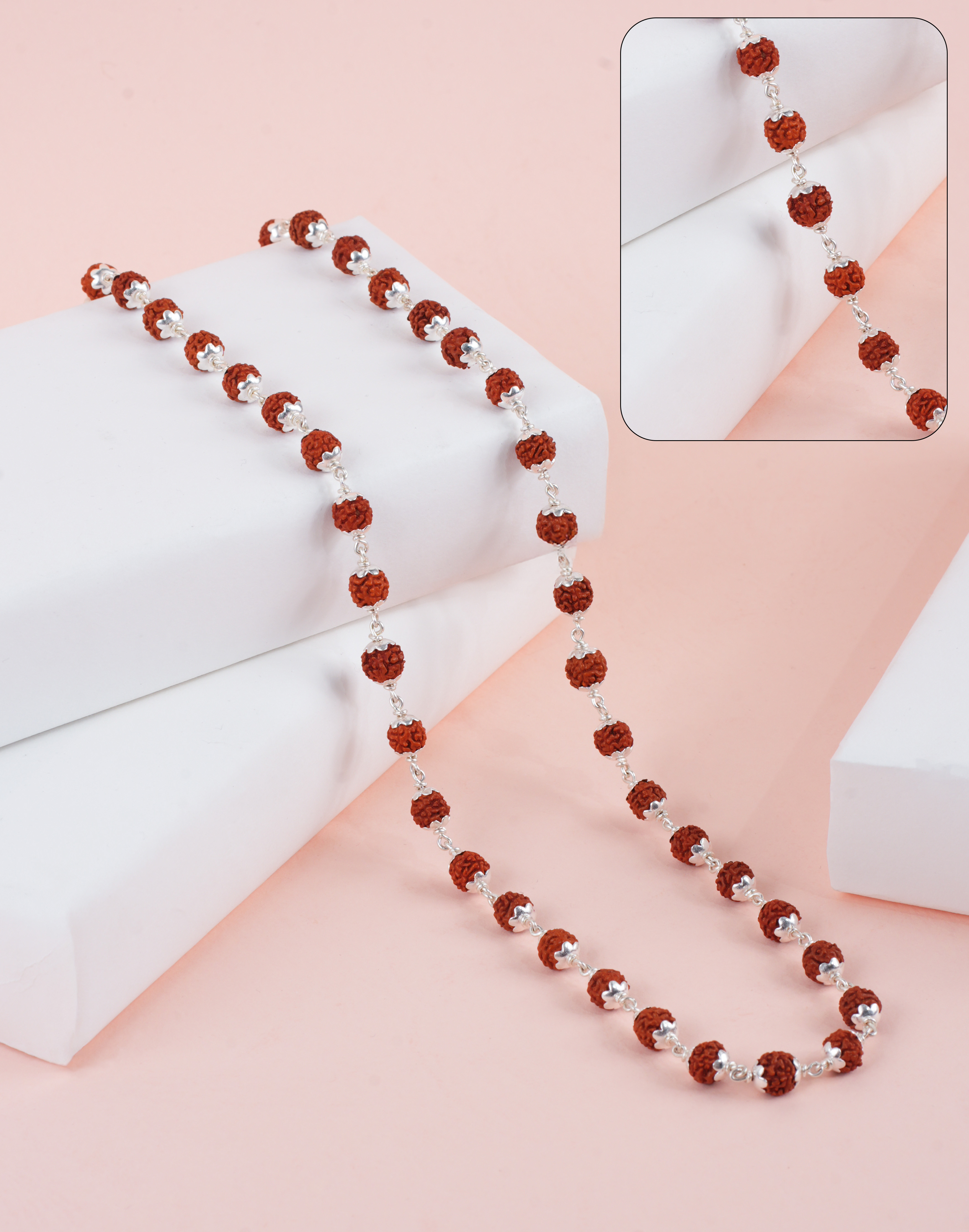 RUDRAKSH SILVER MANDAKINI MALA 925 54