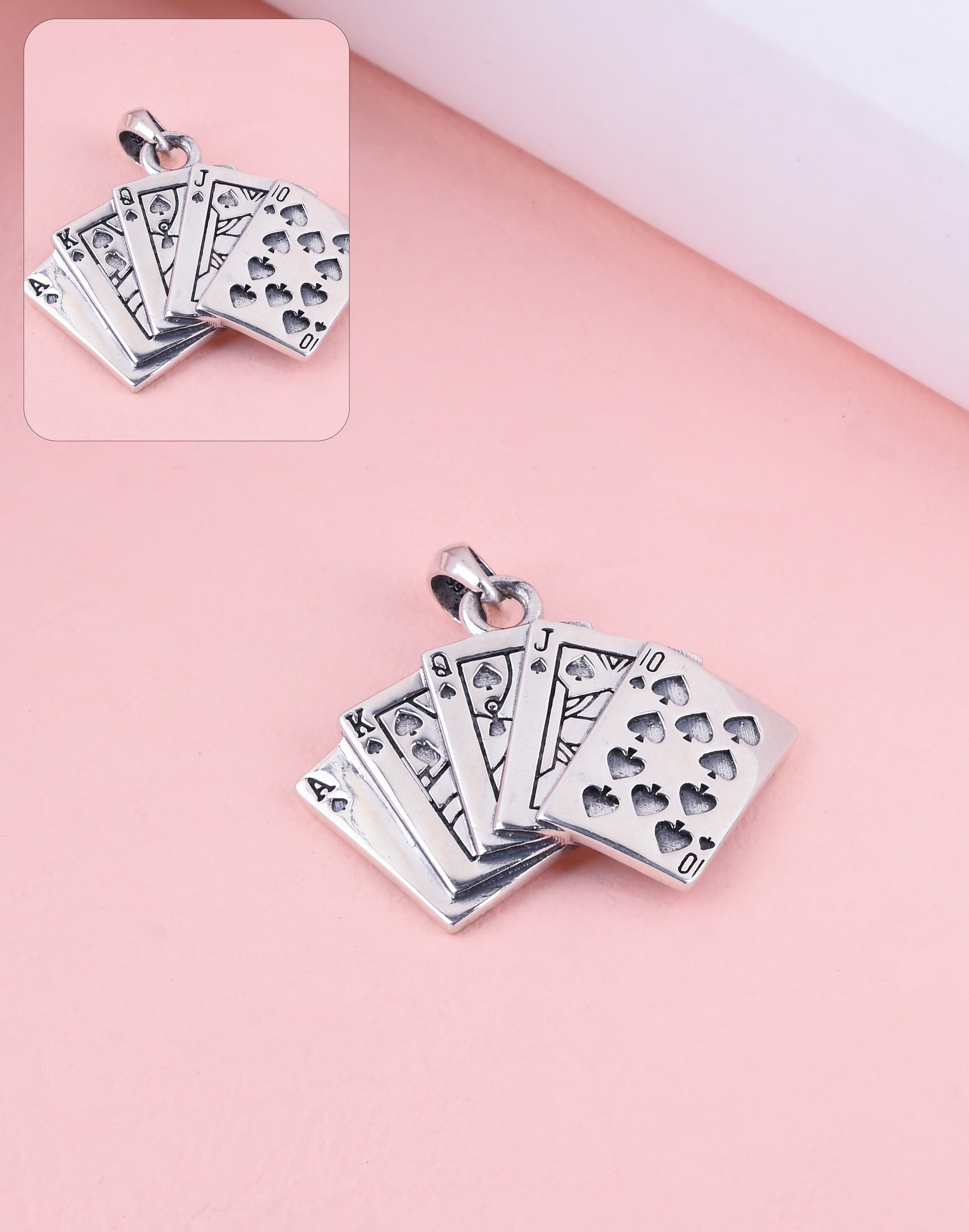 92.5 Sterling Royal Card Pendant